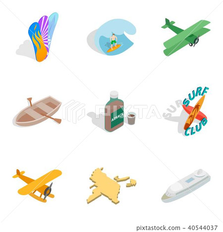 Experience trip icons set, isometric style 40544037