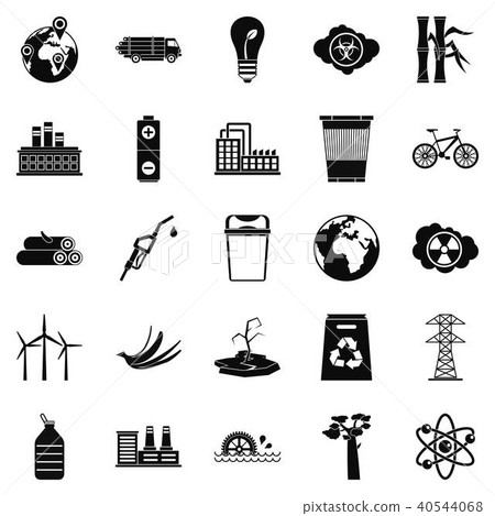 Eco icons set, simple style 40544068