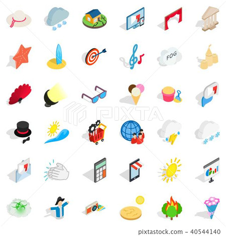 Globe icons set, isometric style 40544140