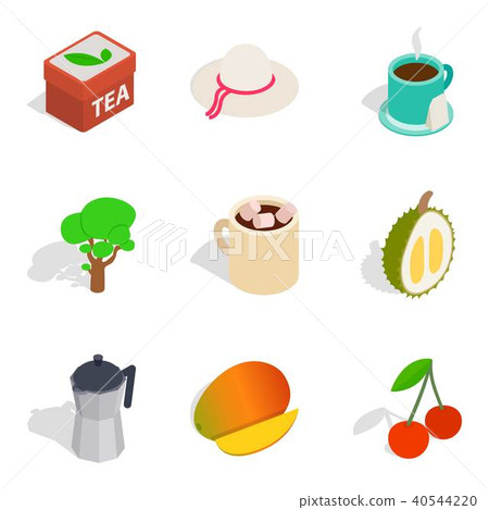 Nature business icons set, isometric style - Stock Illustration ...