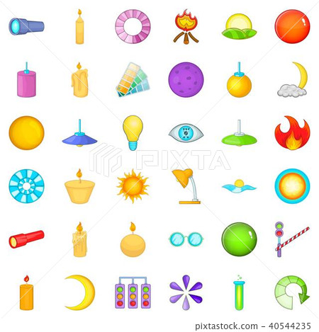 Candle icons set, cartoon style 40544235