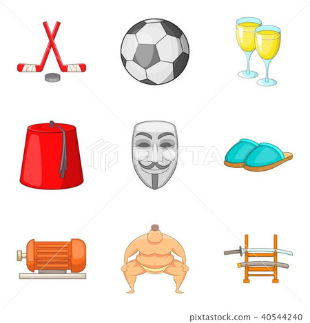 Men day icons set, cartoon style Men day icons set, cartoon style 40544240
