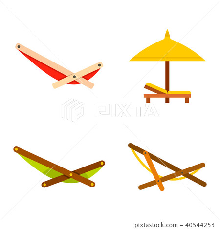 Chaise icon set, flat style Chaise icon set, flat style 40544253