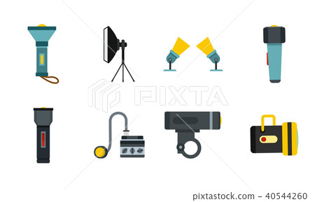Spotlight icon set, flat style 40544260