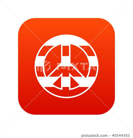 LGBT peace sign icon digital red LGBT peace sign icon digital red 40544303