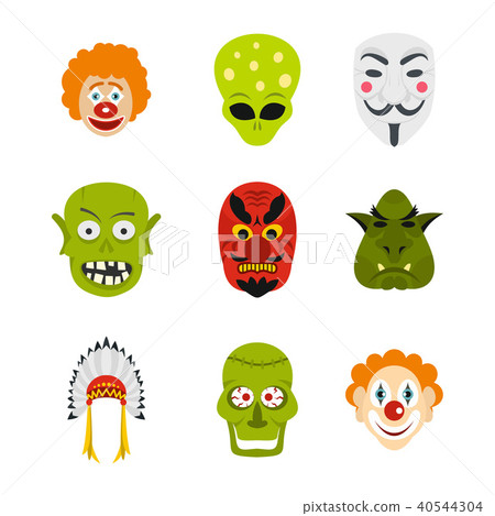 Mask icon set, flat style Mask icon set, flat style 40544304