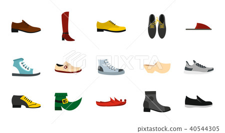 Shoes icon set, flat style Shoes icon set, flat style 40544305