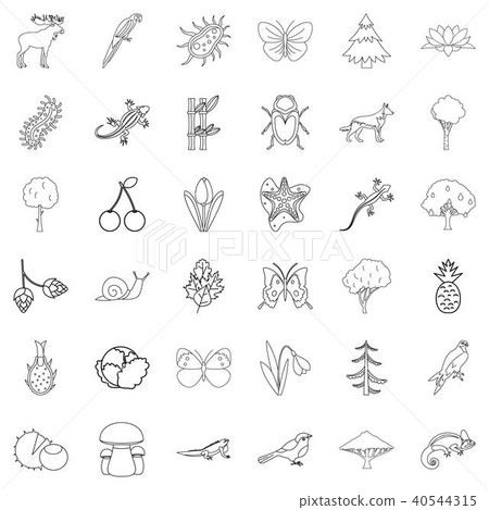 Climate icons set, outline style 40544315