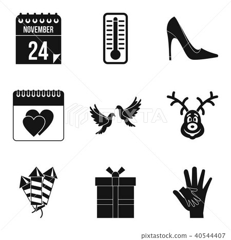 Excellent performance icons set, simple style 40544407