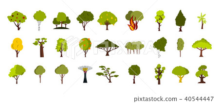 Tree icon set, flat style Tree icon set, flat style 40544447