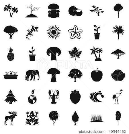 Live nature icons set, simple style Live nature icons set, simple style 40544462
