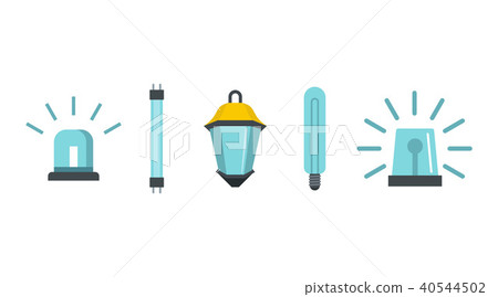 Blue light icon set, flat style Blue light icon set, flat style 40544502