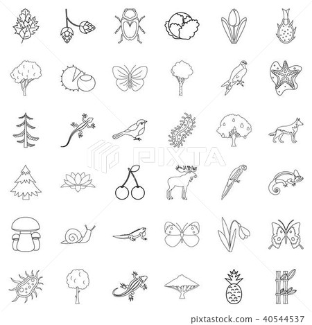 Summer icons set, outline style 40544537