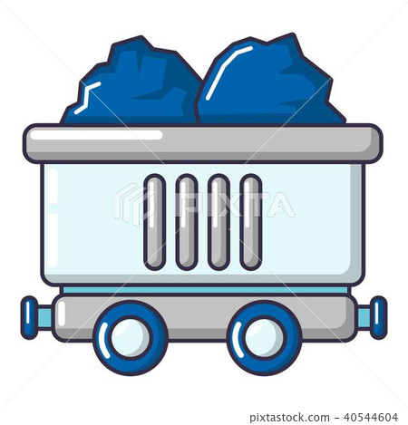 Coal car icon, cartoon style. Coal car icon, cartoon style. 40544604