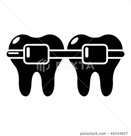 Dental brace icon, simple black style 40544607