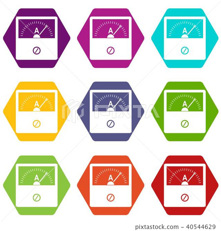 Counter icon set color hexahedron 40544629