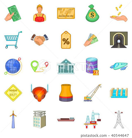 Saving money icons set, cartoon style Saving money icons set, cartoon style 40544647
