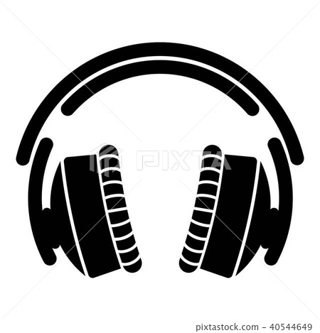 Headphones icon, simple black style Headphones icon, simple black style 40544649