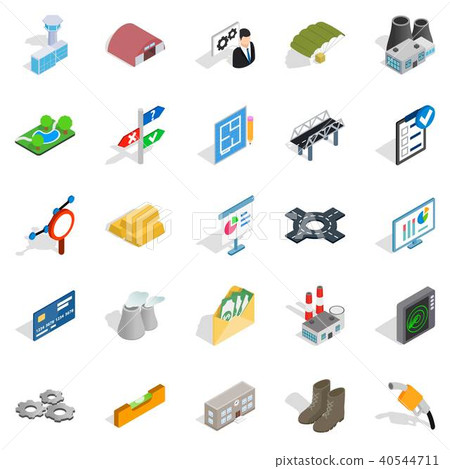 Financing of project icons set, isometric style Financing of project icons set, isometric style 40544711