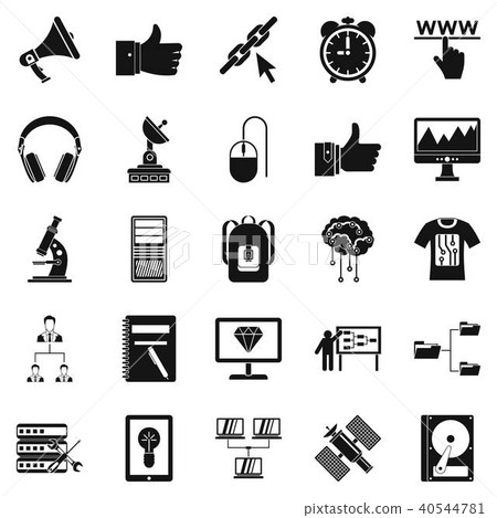 Education icons set, simple style 40544781