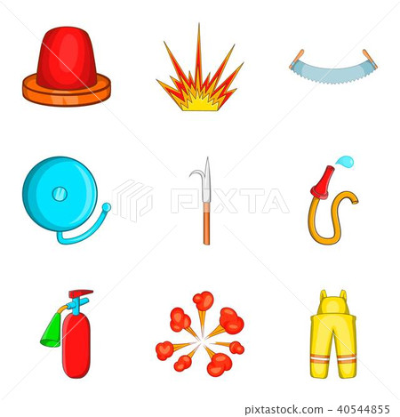 Ignition timing icons set, cartoon style Ignition timing icons set, cartoon style 40544855