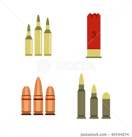 Cartridges icon set, flat style 40544874