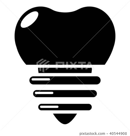 Dental implant icon, simple black style 40544908