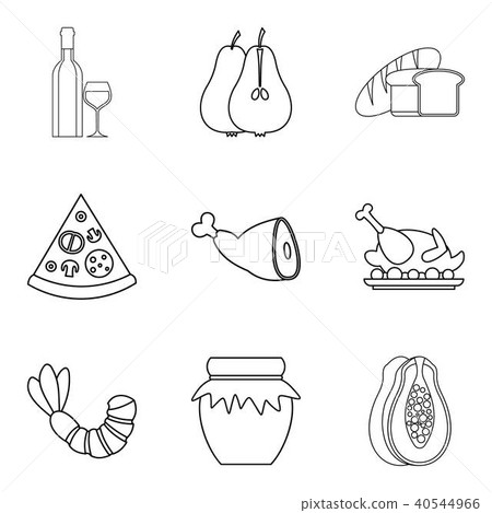 Cook dinner icons set, outline style 40544966