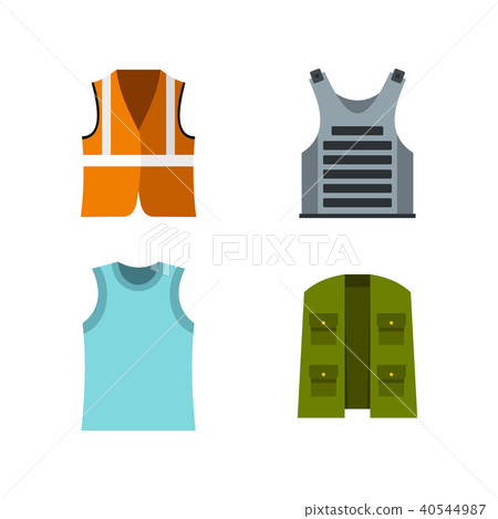Vest icon set, flat style Vest icon set, flat style 40544987