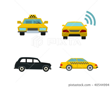 Taxi car icon set, flat style Taxi car icon set, flat style 40544994