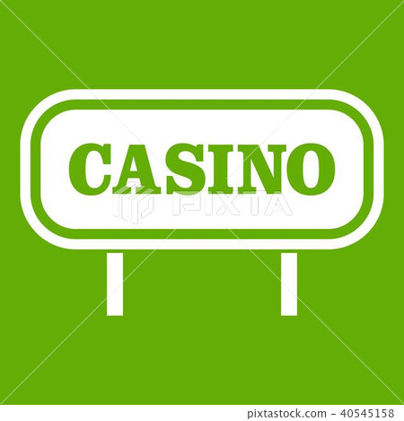 Casino sign icon green 40545158