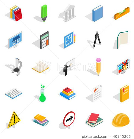 Quiz icons set, isometric style Quiz icons set, isometric style 40545205