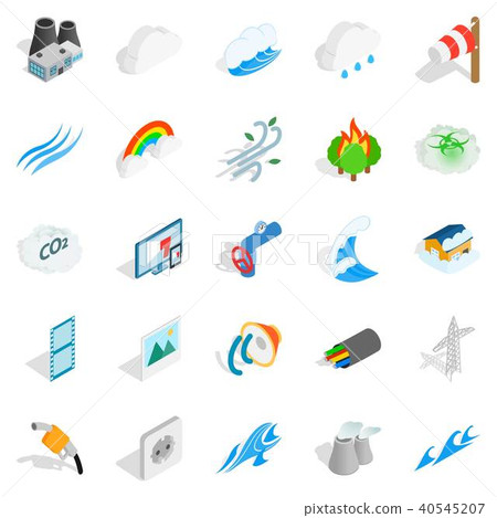 Intensity icons set, isometric style 40545207