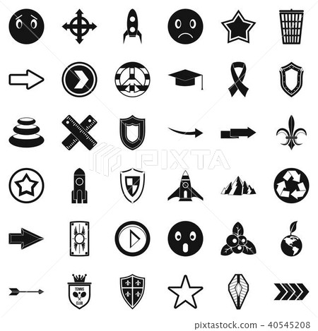 Brand icons set, simple style 40545208