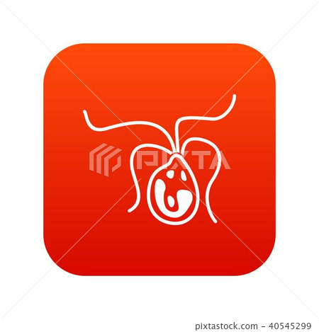 Bacterial cell icon digital red 40545299