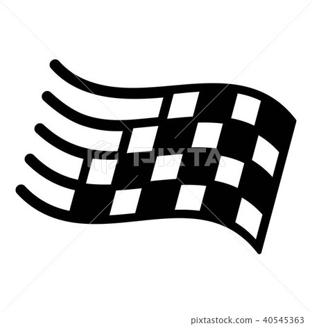 Finish flag icon, simple black style 40545363