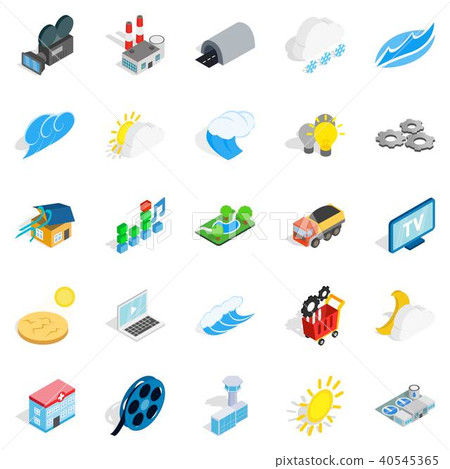 Energy crisis icons set, isometric style 40545365