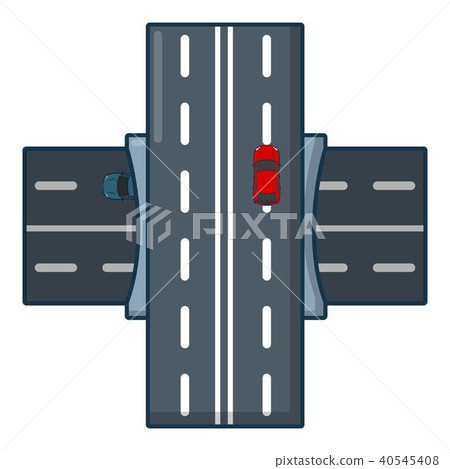 Bridge over road icon, cartoon style. Bridge over road icon, cartoon style. 40545408