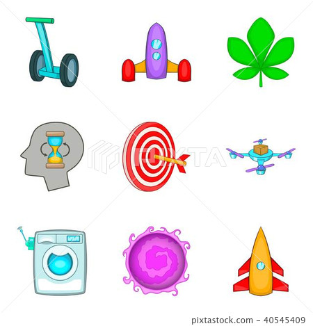 Future tech icons set, cartoon style 40545409
