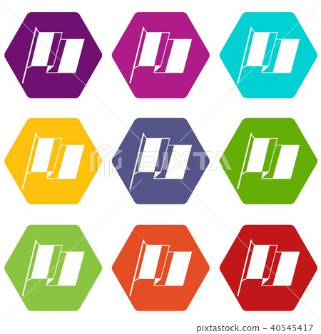 France flag icon set color hexahedron 40545417