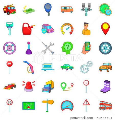 Big delivery icons set, cartoon style Big delivery icons set, cartoon style 40545504
