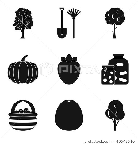 Horticultural icons set, simple style 40545510