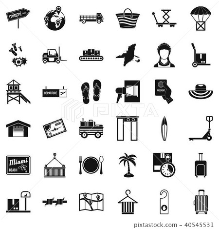 Conveyance icons set, simple style Conveyance icons set, simple style 40545531