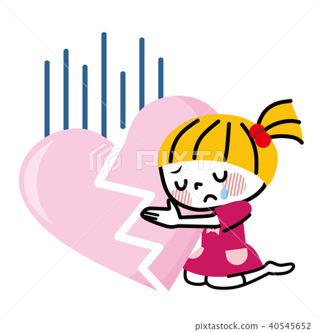 傷心的女孩插圖素材 [40545652] PIXTA圖庫