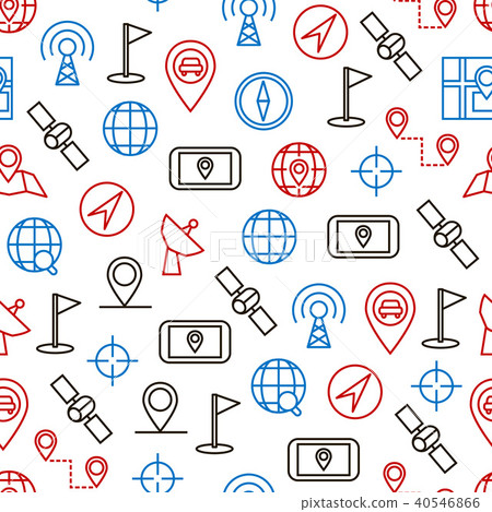 Geolocation Navigation Seamless Pattern Background. Vector Geolocation Navigation Seamless Pattern Background. Vector 40546866