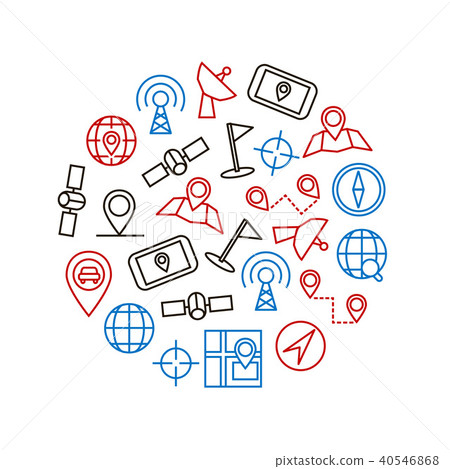Geolocation Navigation Round Design Template. Vector Geolocation Navigation Round Design Template. Vector 40546868