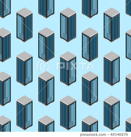 Data Center Seamless Pattern Background Isometric View. Vector Data Center Seamless Pattern Background Isometric View. Vector 40546870
