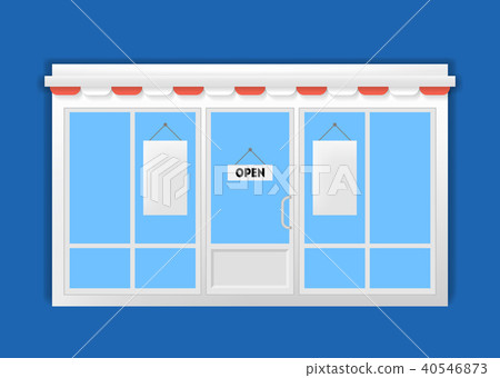 Realistic Detailed 3d Exterior of Restaurant, Cafe or Shop Doors. Vector Realistic Detailed 3d Exterior of Restaurant, Cafe or Shop Doors. Vector 40546873