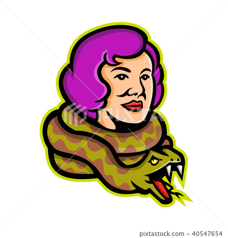 Circus Freak Snake Lady Mascot Circus Freak Snake Lady Mascot 40547654