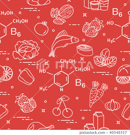 Seamless pattern with foods rich in vitamin B6 40548357